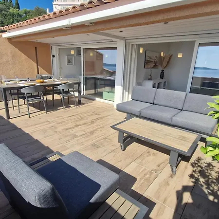 3 Pieces Avec Terrasse Vue Mer, Piscine Et Parking A Sainte-maxime - Fr-1-780-96 Apartman *